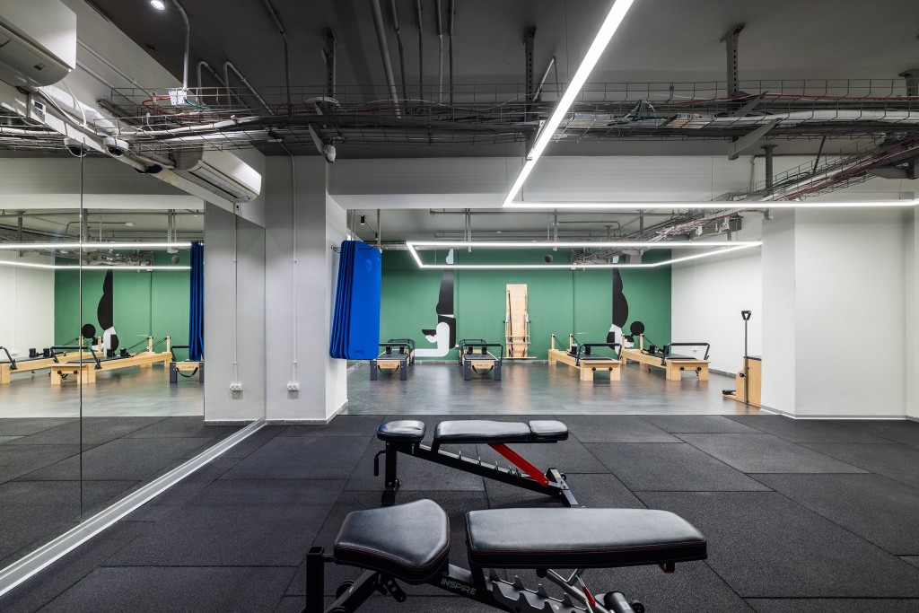 חדר כושר במשרד הייטק מעוצב